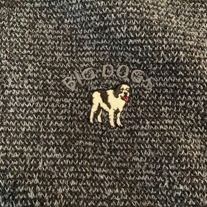 Big Dogs Sweater Mens Medium Gray Knit Quarter Zip Mock Neck Pullover Dog